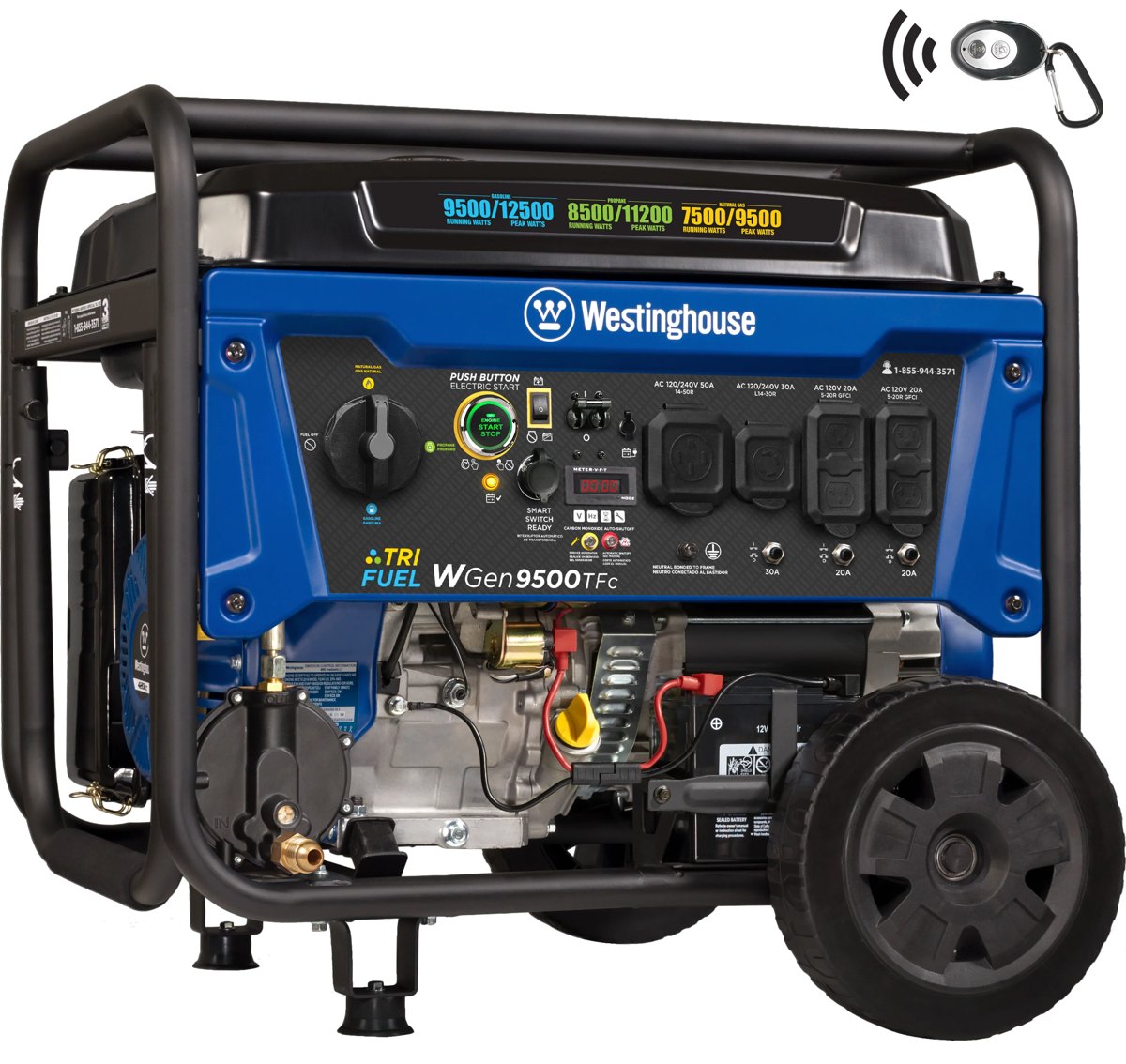 Westinghouse WGen9500TFc 9,500 W Portable Generator, Tri-Fuel
